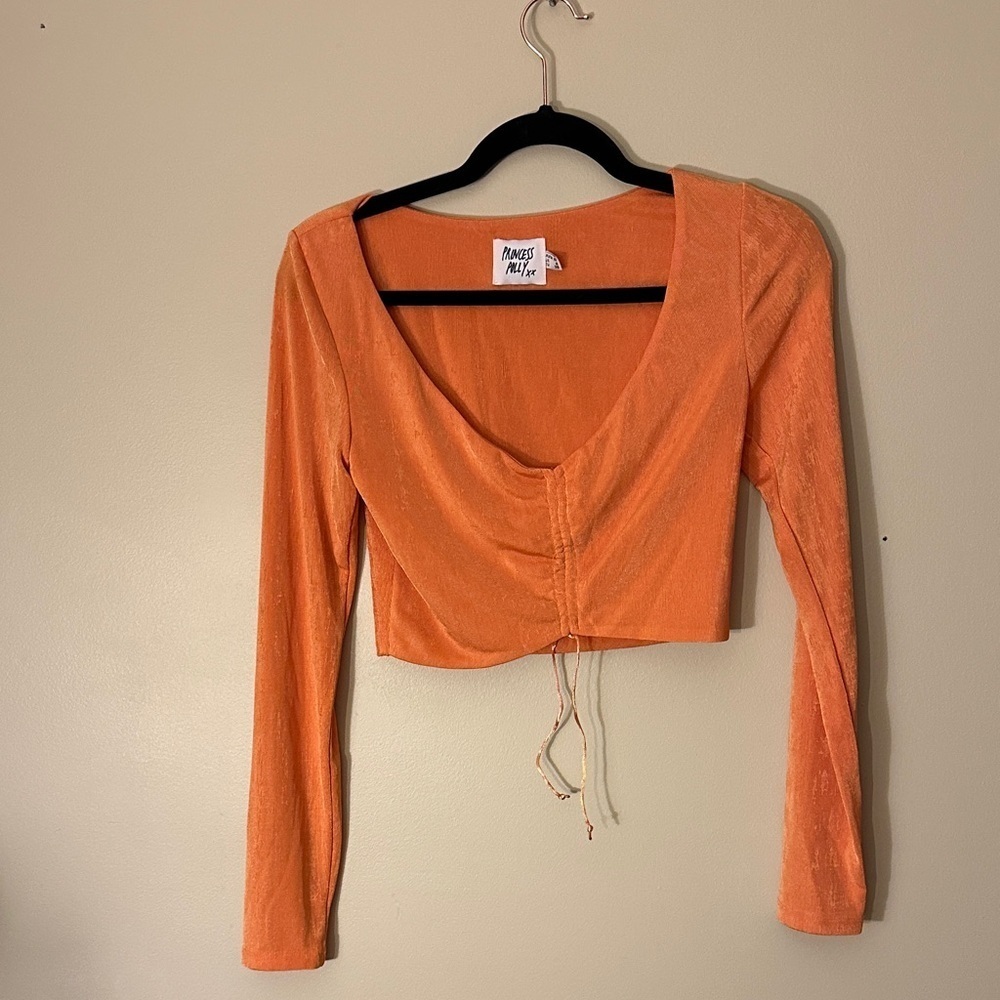 Princess Polly Orange Long Sleeve Crop Top